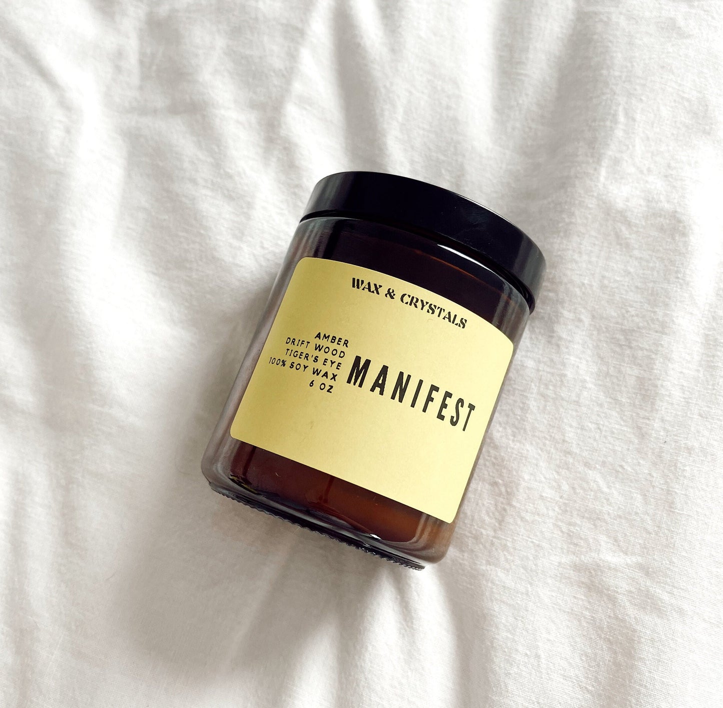 Amber and Driftwood Scented Manifest Candle